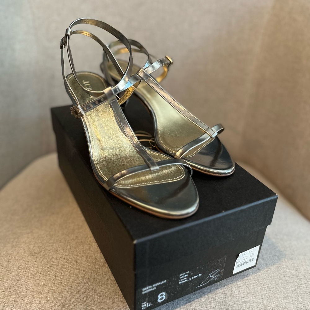 J Crew Metallic Sandals NWT